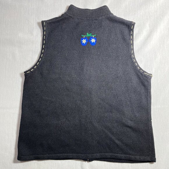 Vintage Women's Erika Beaded Embroidery Appliqués Christmas Theme Sweater Vest - Picture 4 of 7